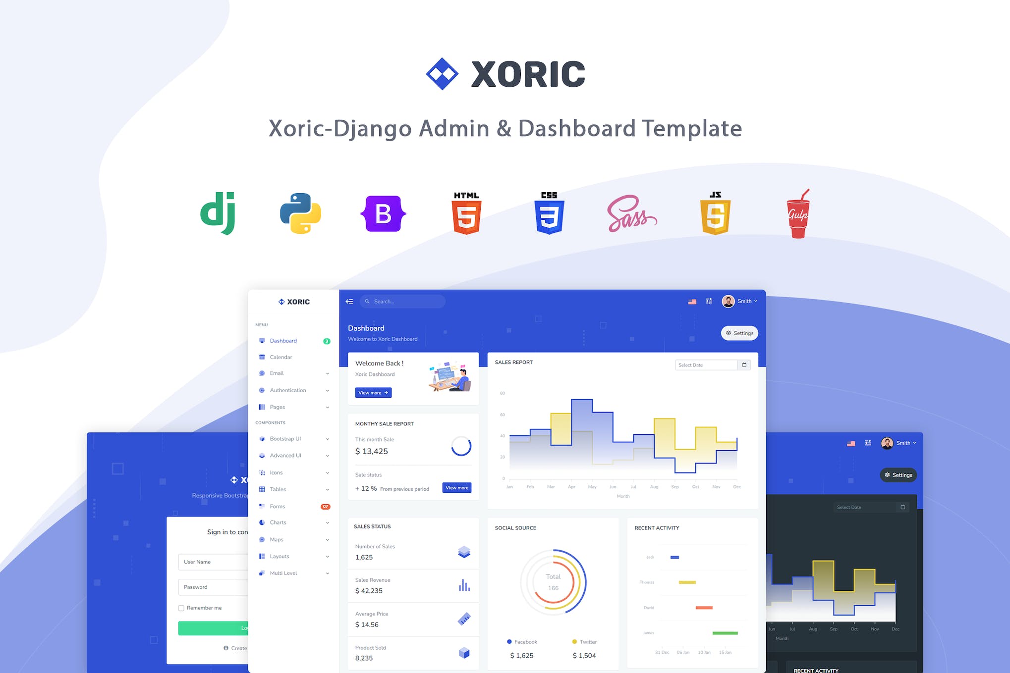 Xoric - Django Admin & Dashboard Template- Download for Wordpress