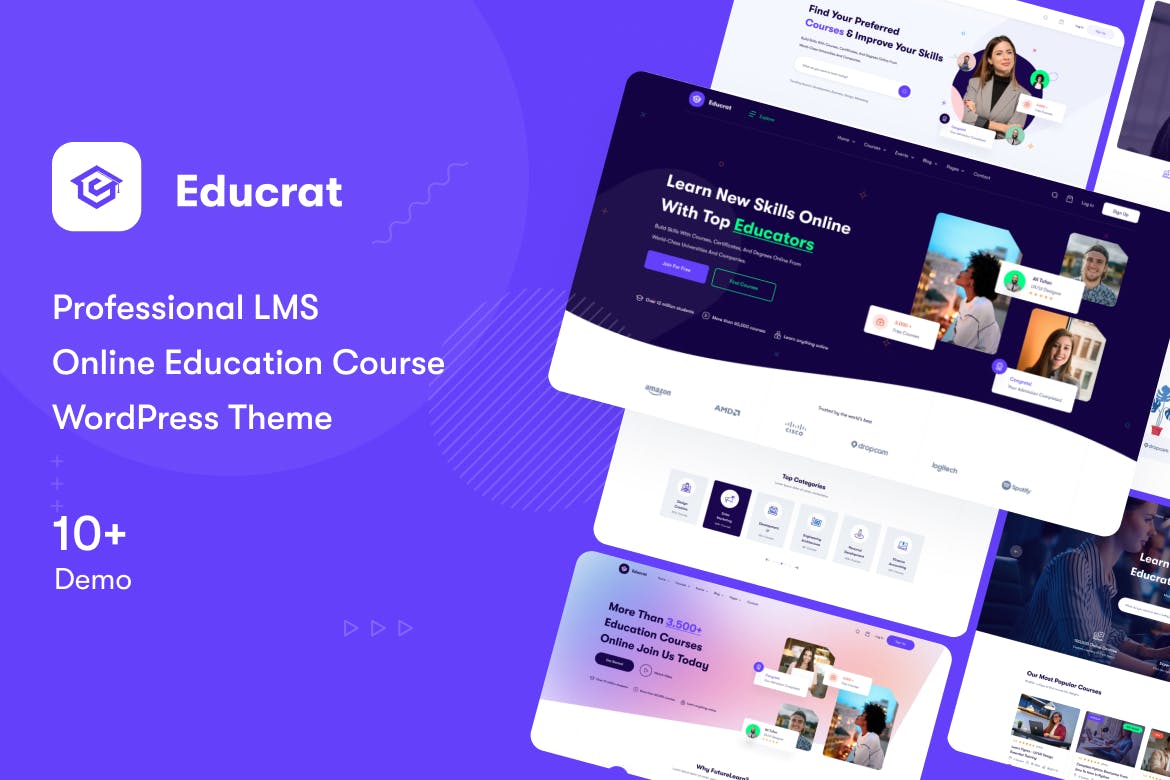 educrat online course education wordpress theme